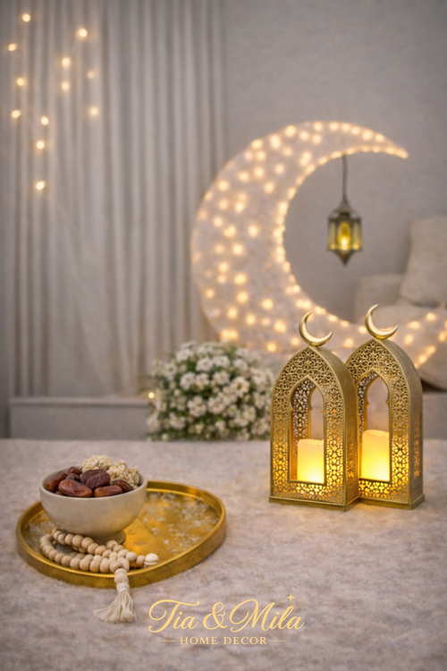 Golden Crescent Arch Lantern Set